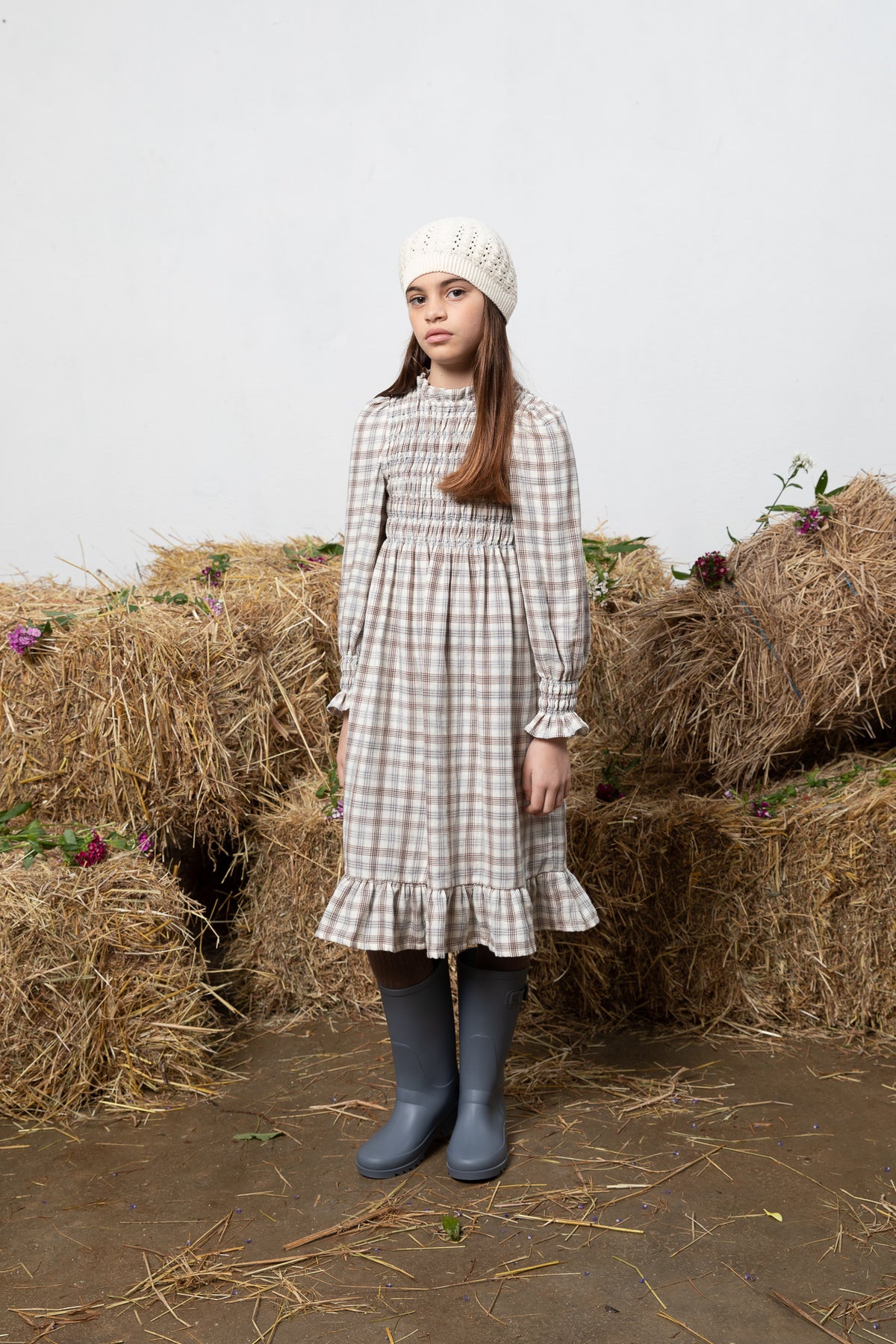 Valery Dress Nature Check-6years – Bebe Organic