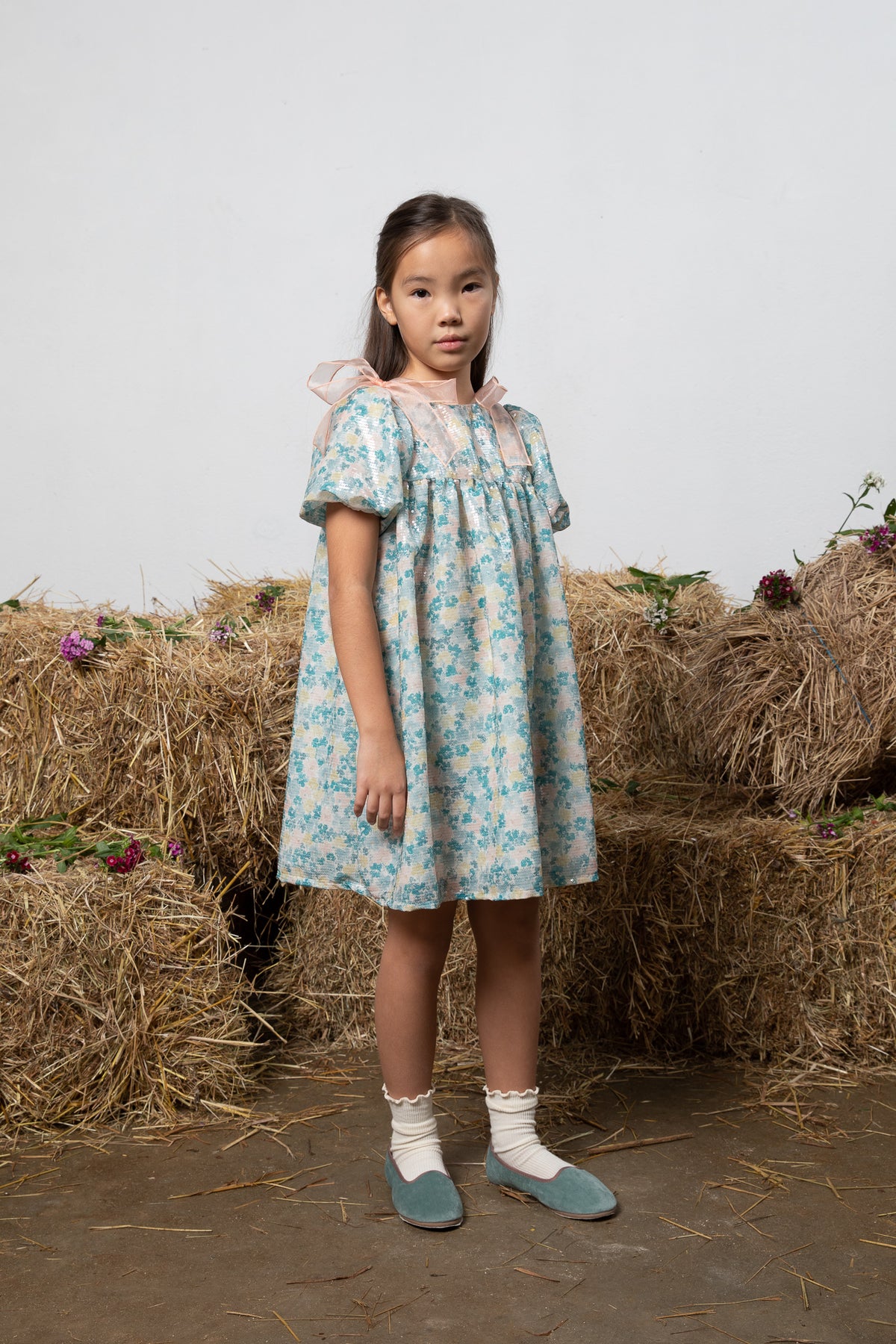 Maya Dress Moon Floral-10years – Bebe Organic
