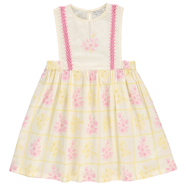 bebe organic yellow dress Butter Mara Heart Baby Dresses Camille Dress - Pink-toned Checks