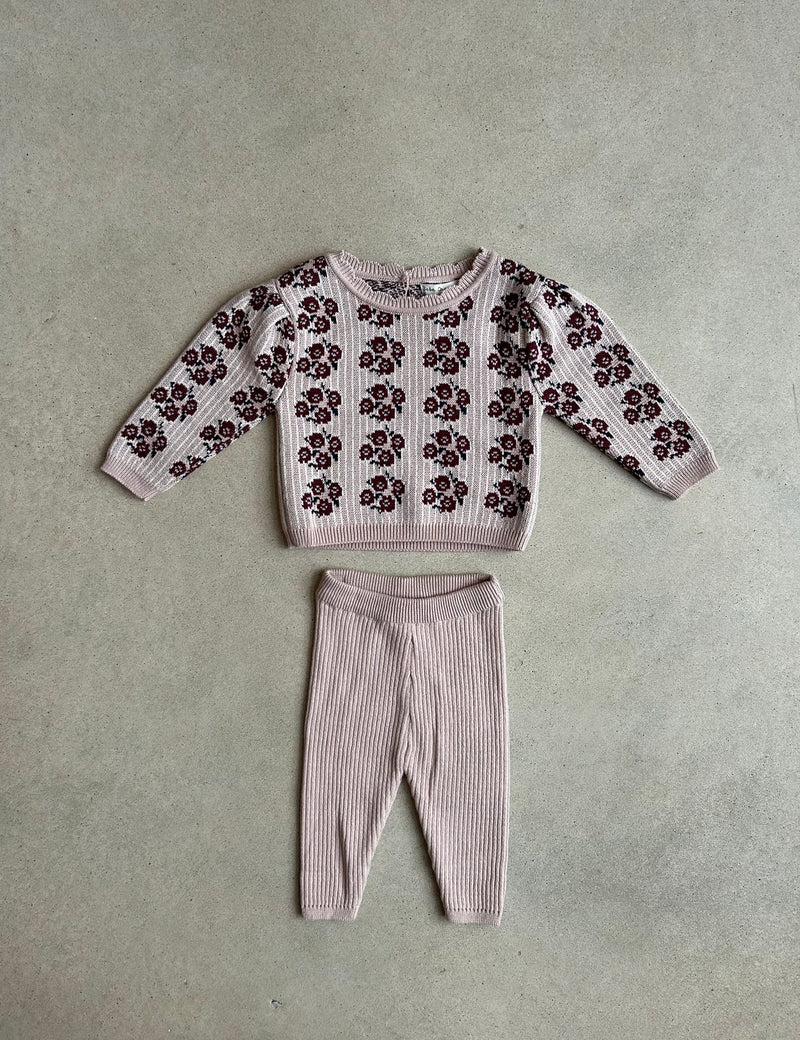Esther Baby Set Antique Floral 3 Months/ Sample