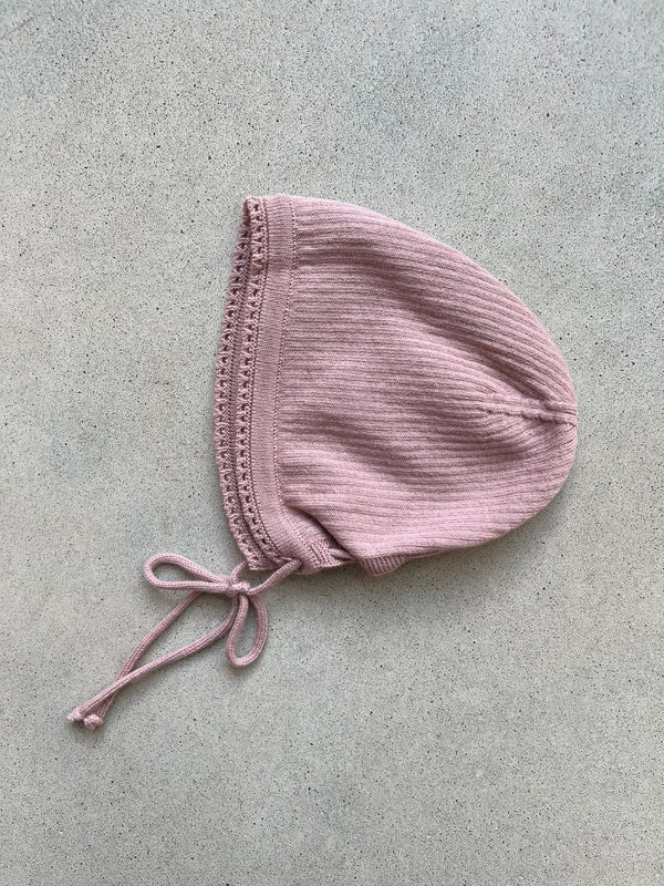 SAMPLE - Eva ribbed bonnet - 3 months
