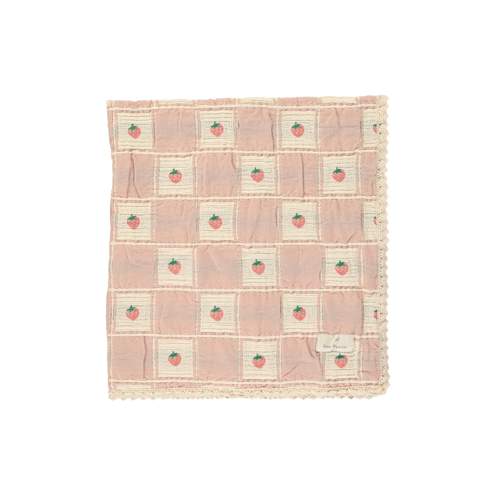 新品未使用 Bebe Organic Patchwork Blanket Strawberry Patchwork Blanket – Bebe Organic