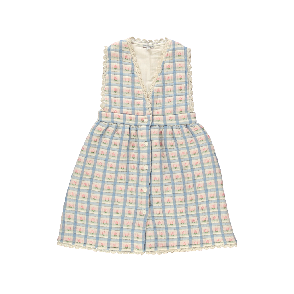 ワンピース organiczooBlueberry Gingham Gather Dress Organic Zoo Blueberry Gingham Gather Dress – EnjoyKidsBoutique